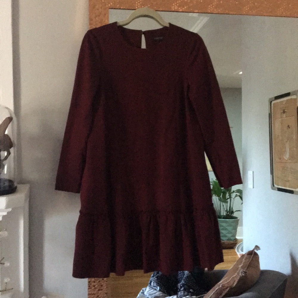 Wine colored dress with pockets